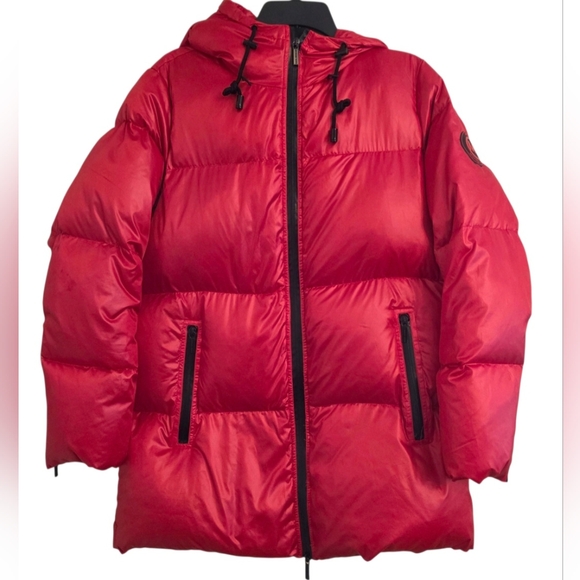 MICHAEL Michael Kors Ciré Puffer Coat Red Puffer Jacket Women's Size Small - Picture 1 of 12